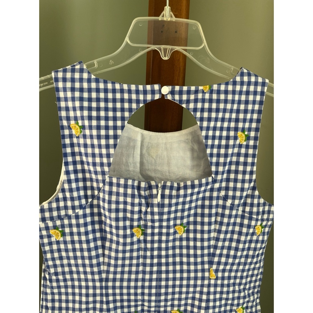 Talbots Blue Gingham Dress with Lemon Print - Picture 6 of 6